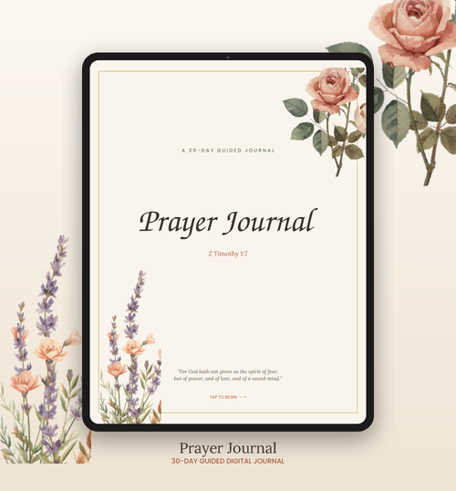 "30-Day Prayer Journal — Digital & Printable | GoodNotes, Google Slides + PDF | 7-Step Guided Devotional"